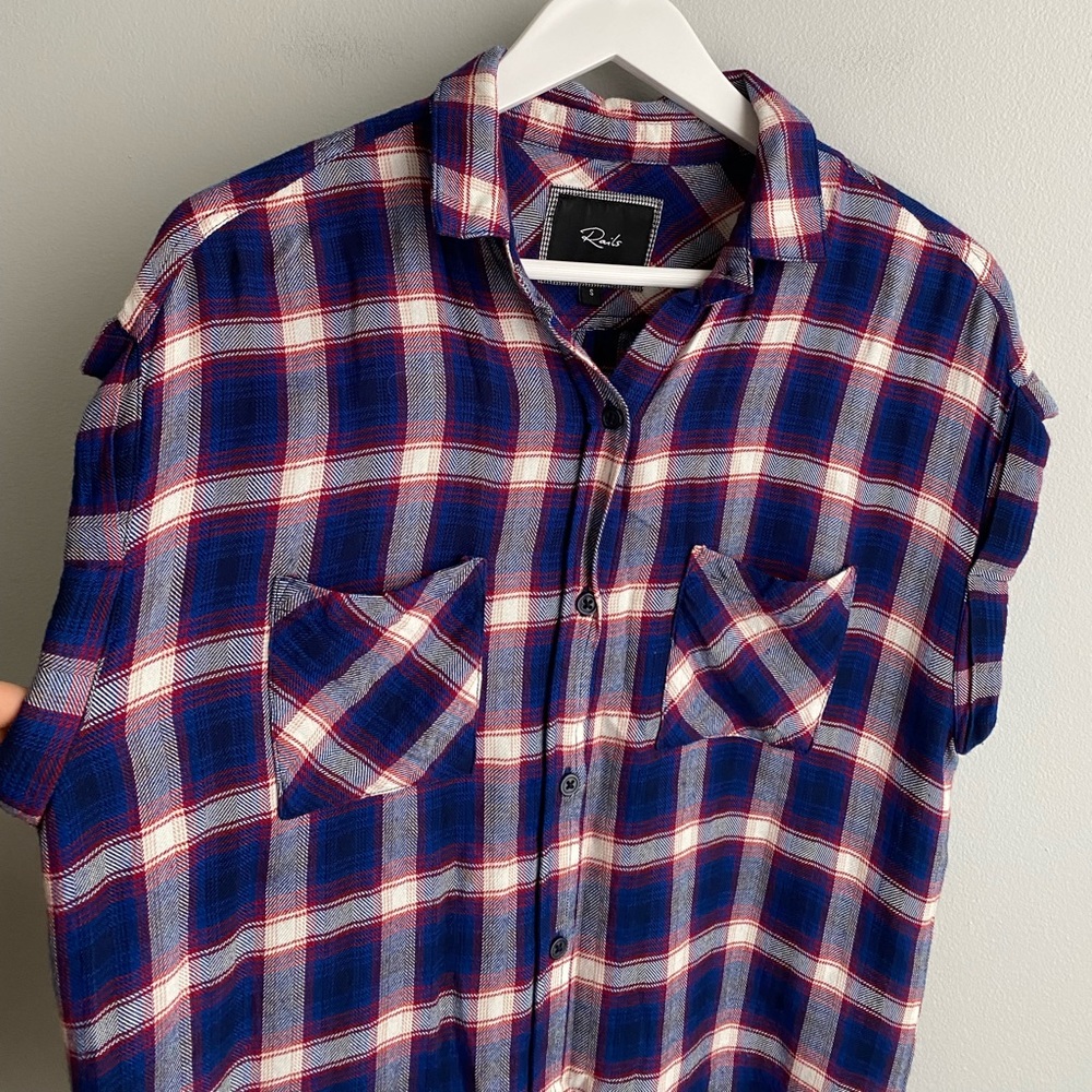 Rails Britt Sleeveless Plaid Button-Down - image 1